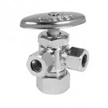 Legend Valve 114-424NL - 5/8OD x 3/8OD x 1/4OD T-587NL No Lead Chrome Brass Multi-Turn Dual Outlet Valve (CR1900)