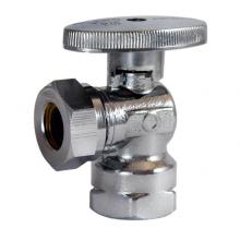 Legend Valve 114-653NL - 1/2F T-593NL No Lead Chrome Brass Slip Joint 1/4 Turn Angle Supply Stop