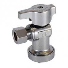 Legend Valve 114-913NL - 1/2 Push Fit x 3/8'' OD T-596NL InstaLoc No Lead Chrome Brass 1/4 Turn Straight Stop Val