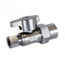 Legend Valve 114-707NL - 1/2 CPVC x 3/8'' OD T-596NL No Lead Chrome Brass 1/4 Turn Straight Stop Valve