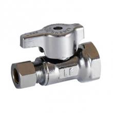 Legend Valve 114-702NL - 3/8F x 3/8'' OD T-596NL No Lead Chrome Brass 1/4 Turn Straight Stop Valve