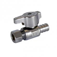 Legend Valve 114-715NL - 1/2 PEX x 1/4'' '' OD T-596NL No Lead Chrome Brass 1/4 Turn Straight Stop Valv