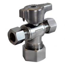 Legend Valve 114-824NL - 5/8'' OD x 3/8'' OD x 1/4'' OD T-597NL No Lead Chrome Brass Dual Out