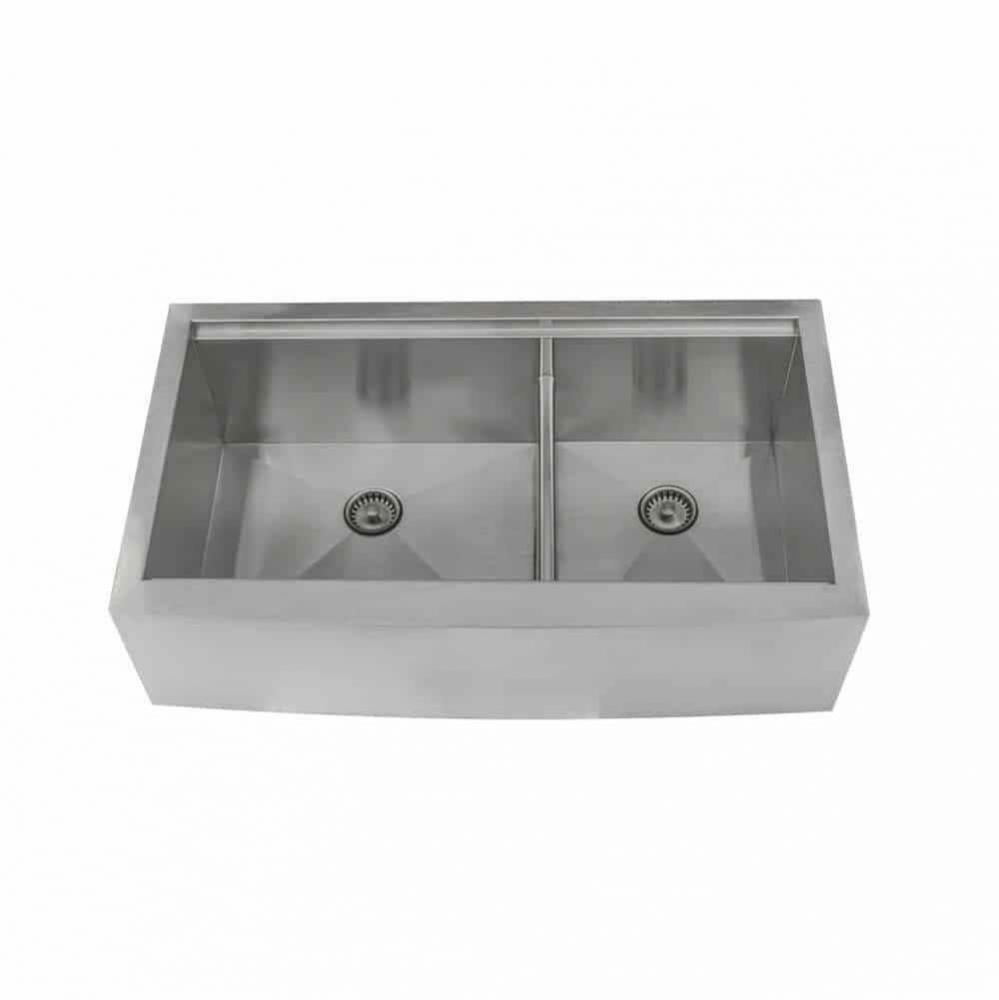 Undermount Double Bowl Low Divider 36'' x 22-3/4'' x 10''