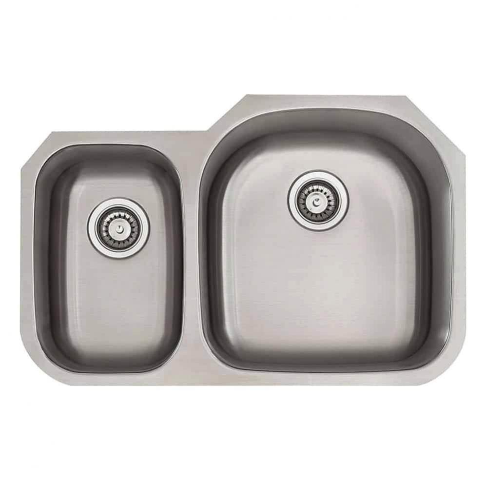 Undermount Double Bowl 31-3/8'' x 20-1/2'' x 7/9''