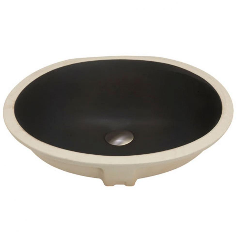 Fine quality bathroom oval sink formed of vitreous china.