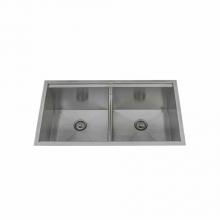 Lenova PC-SS-LE-D33 - Undermount Double Bowl Ledge Sink 33'' x 19'' x 10''