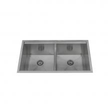 Lenova PC-SS-LE-D33 - Undermount Double Bowl Ledge Sink 33'' x 19'' x 10''