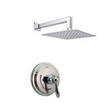 Lenova TPR215PC - 2PC - Shower Set Includes: Shower Head Round 8'' Thermostatic/Pressure Valve Trim Kit -