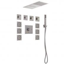 Lenova TPS101BN - 4PC - Shower Set Includes: Shower Head Square 19-3/4'' x 8'' Thermostatic/Pres
