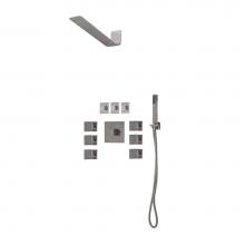 Lenova TPS102PC - 4PC - Shower Set Includes: Shower Head Square 16'' x 4-3/4'' Trim Kit - Square