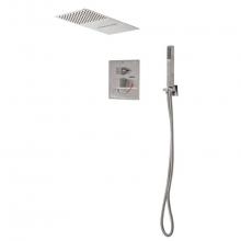 Lenova TPS209BN - 3PC - Shower Set Includes: Shower Head Square 19-3/4'' x 8'' Thermostatic/Pres