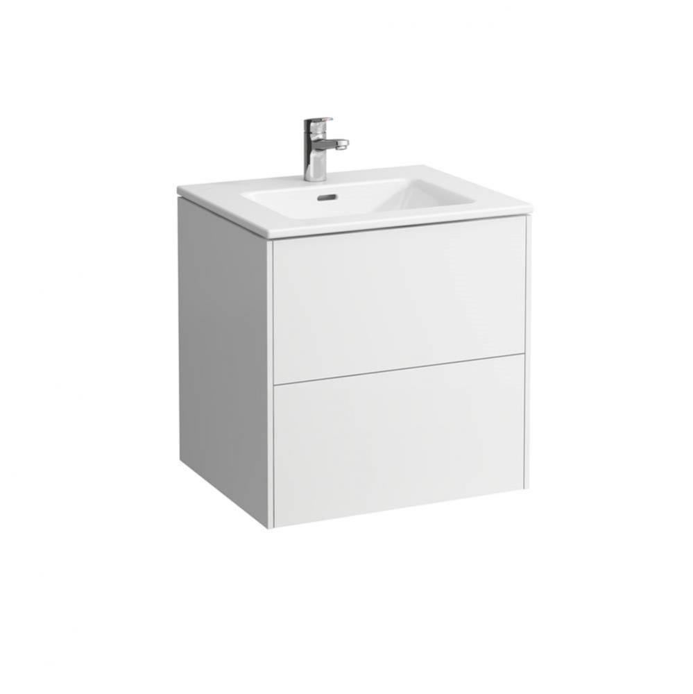 Pack: Washbasin + Vanity Unit 120; Pro S slim washbasin white with tap bank, with one tap hole, wi