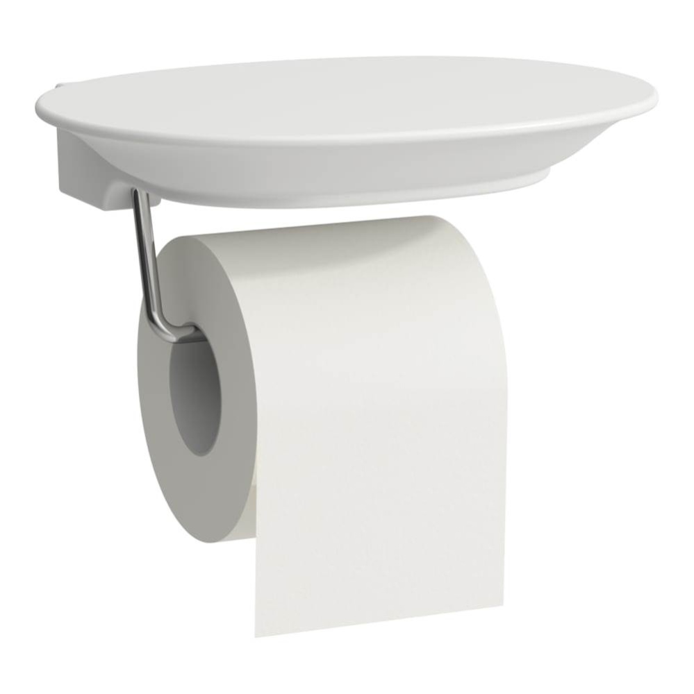 Ceramic Toilet Roll Holder, Chrom Plated Metal Part