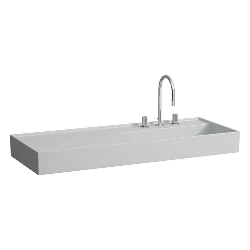 Washbasin, shelf left, with concealed outlet, w/o overflow, wall mounted