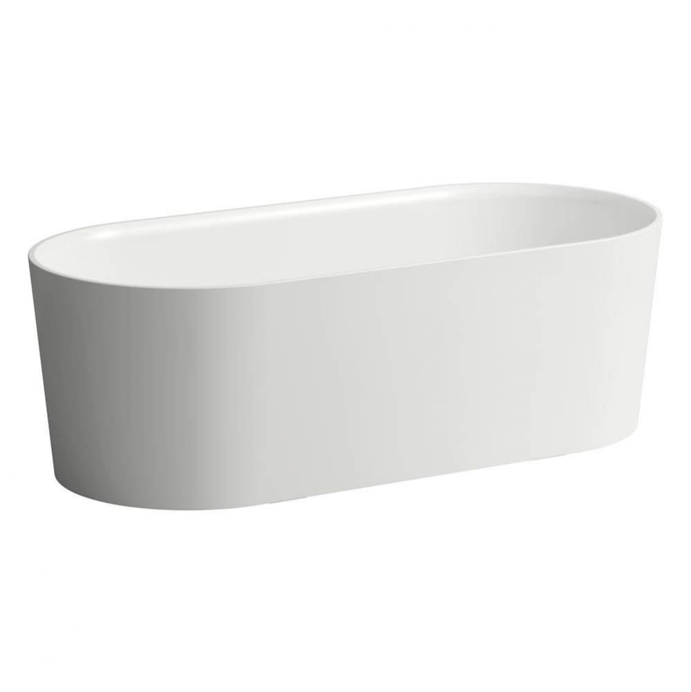 Freestanding bathtub, made of Sentec solid surface, with integrated overflow/front overflow and fe