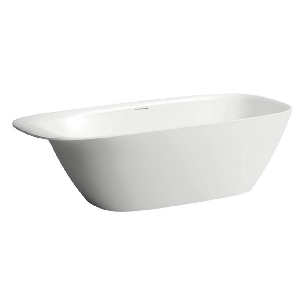 Freestanding bathtub, made of Sentec solid surface, with integrated head rest, Matte Satin Finish