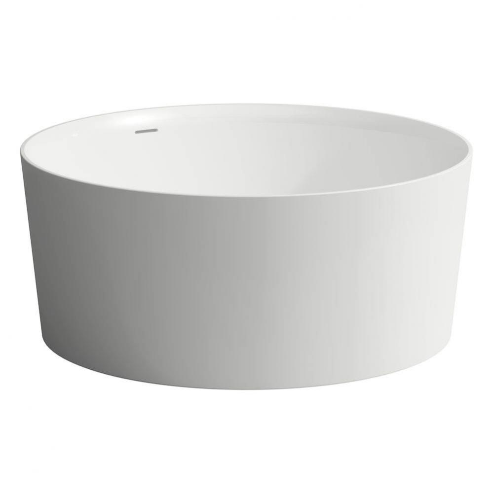 Freestanding bathtub, made of Sentec solid surface, with integrated overflow/front overflow and fe