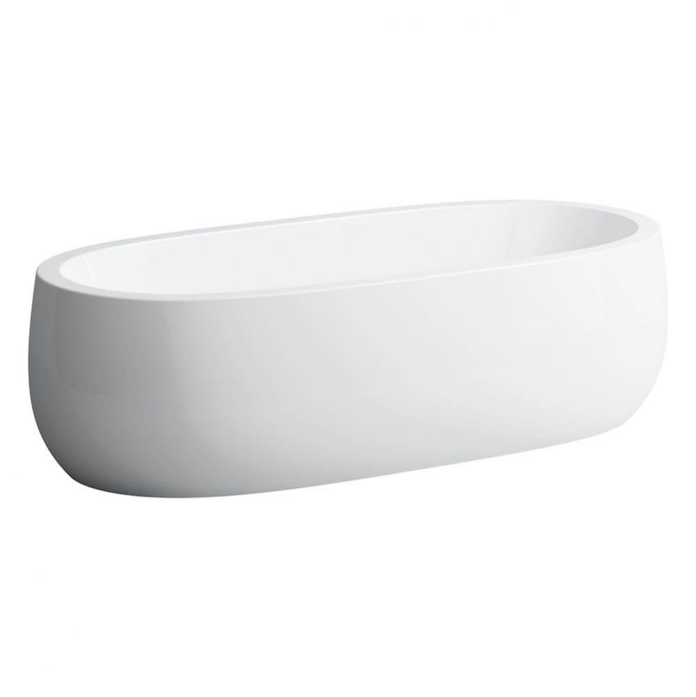 Freestanding bathtub, made of Sentec solid surface, with centered outlet, with lifting system, Mat