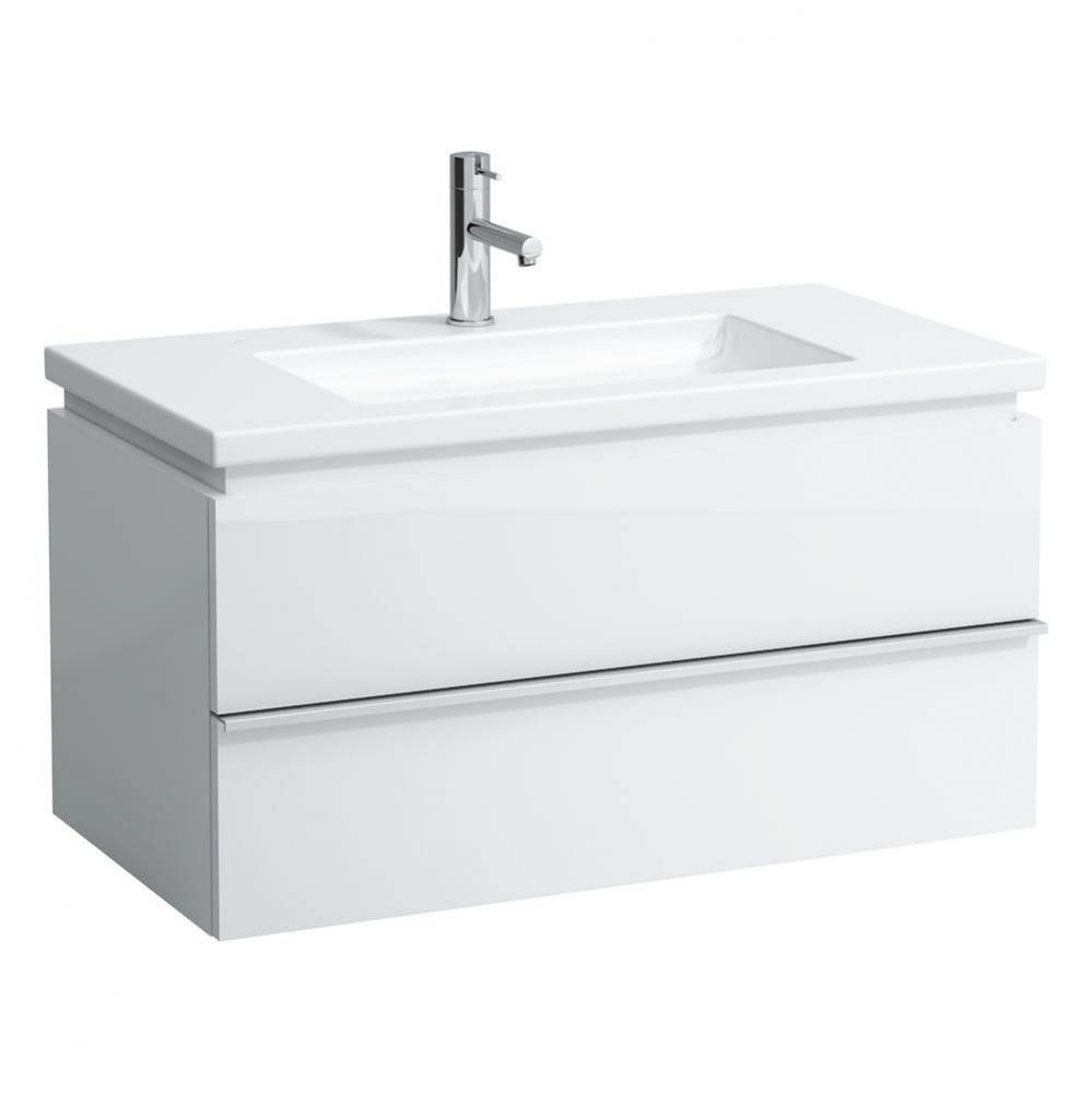 Vanity unit, 2 drawers,incl. drawer organizer, matching washbasin 816433