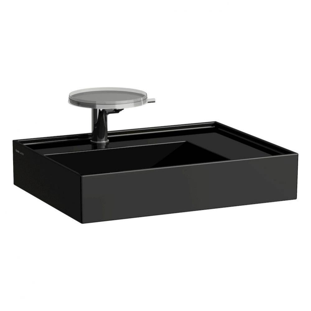 Washbasin, shelf right, with concealed outlet, w/o overflow, wall mounted