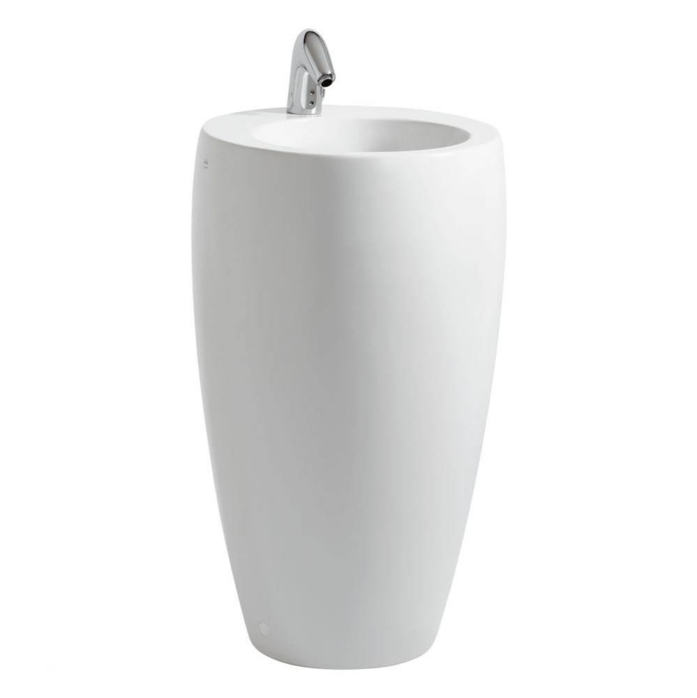 Freestanding washbasin, with concealed overflow, incl. ceramic waste cover