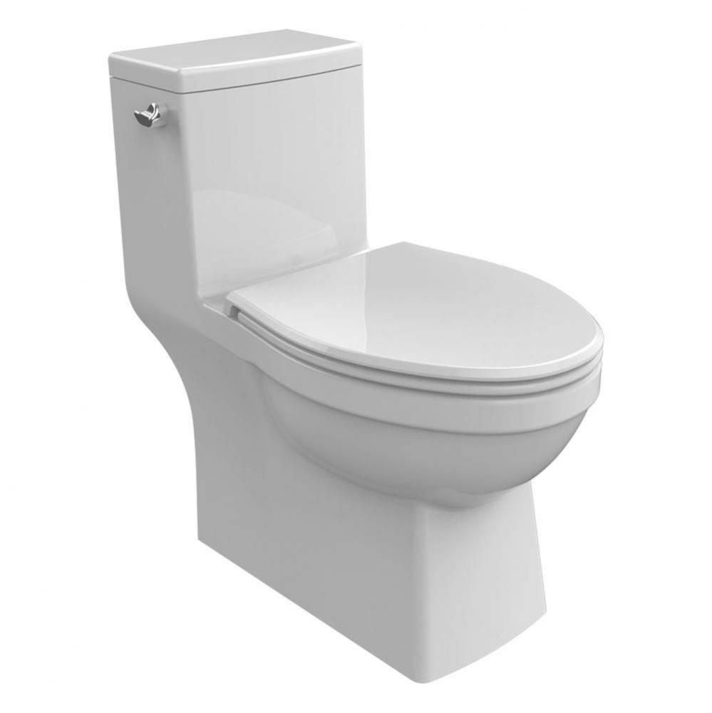 One-piece Water Closet, Single-Flush, left hand lever, siphonic action, including seat and cover P