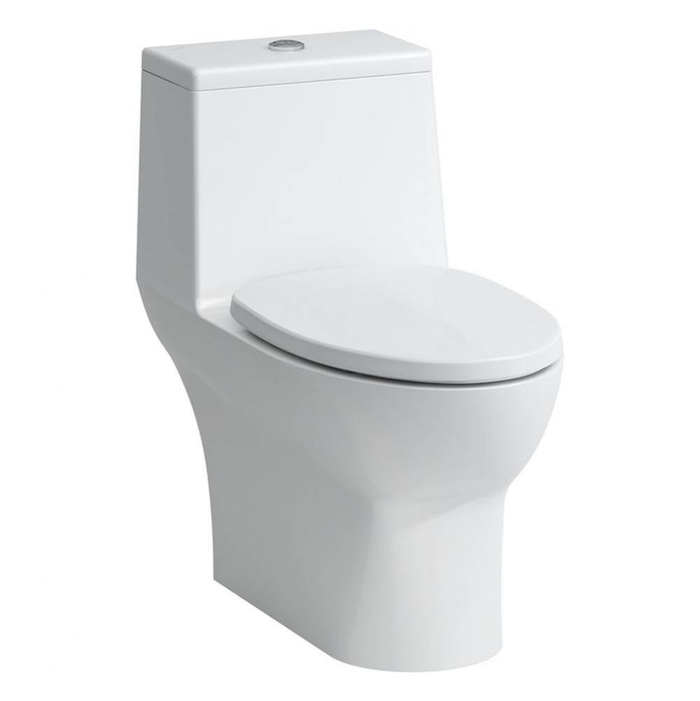 Savoy One-piece Water Closet - dual flush button in chrome