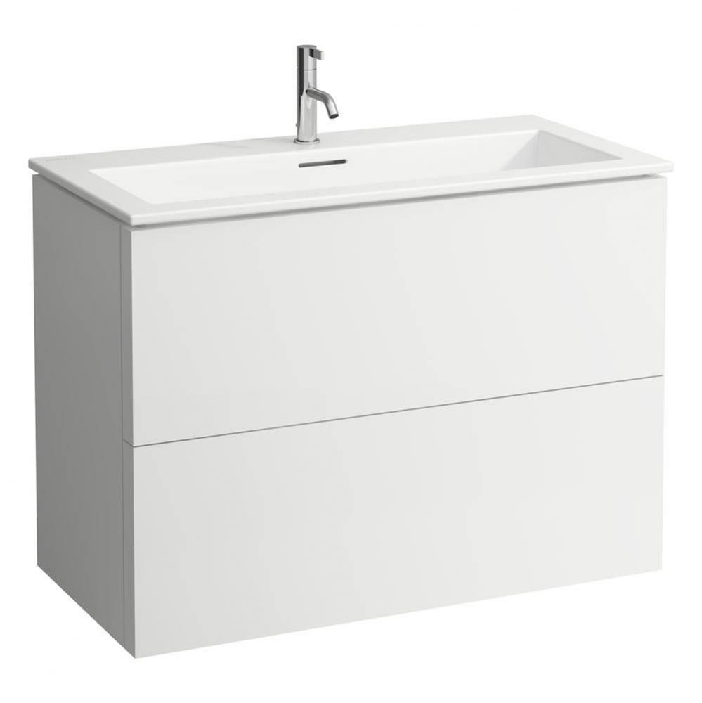 Combipack 39 3/8'', washbasin ''slim'' with vanity unit with 2 drawe