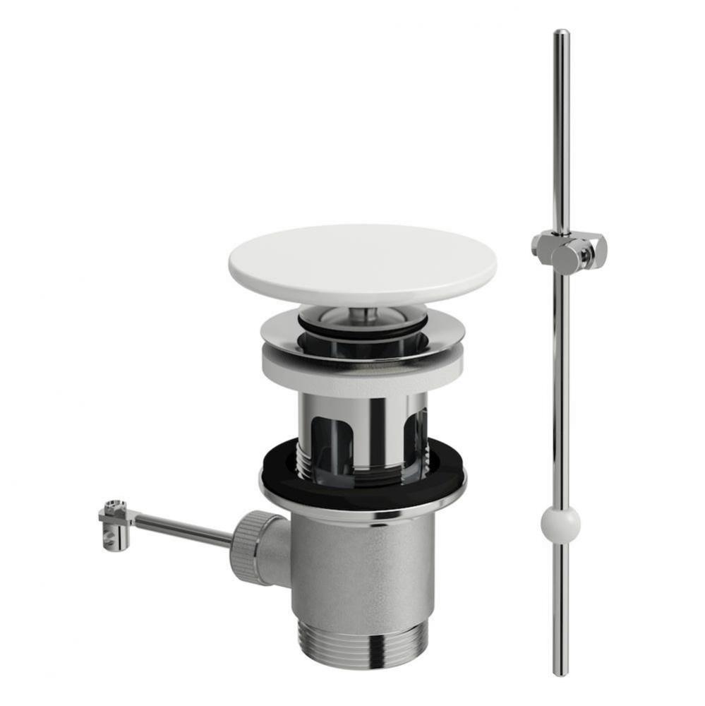 Pop-up drain valve with pull lever with SaphirKeramik Cover