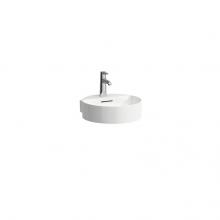 Laufen H8112810001091 - Washbasin round, 400 x 425 x 115, with tap bank, with one tap hole, with overflow slot, SaphirKera