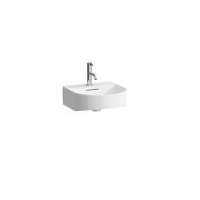 Laufen H8153410001041 - Small washbasin, 410 x 420 x 140, with tap bank, with one tap hole, with overflow slot, SaphirKera