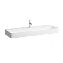 Laufen H8102890001041 - Washbasin, 47.24 x 16.54 x 4.53, with tap bank, with one tap hole, with overflow slot, SaphirKeram