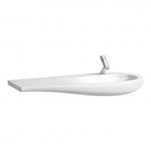 Laufen H814974716109U - Washbasin, Shelf Left, Incl. Ceramic Waste Cover, Wall Mounted