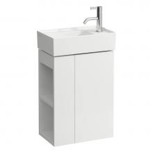 Laufen H4075180336441 - Vanity Only with one glass shelf, door hinge right, open shelf left for handwashbasin tap bank rig