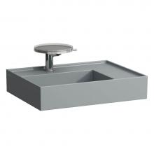 Laufen H810334758185U - Washbasin, shelf right, with concealed outlet, w/o overflow, wall mounted