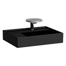 Laufen H810335716185U - Washbasin, shelf left, with concealed outlet, w/o overflow, wall mounted
