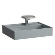 Laufen H810335758112U - Washbasin, shelf left, with concealed outlet, w/o overflow, wall mounted