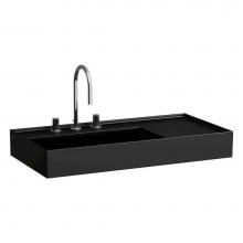 Laufen H810338716111U - Washbasin, shelf right, with concealed outlet, w/o overflow - Always Open Drain, wall mounted