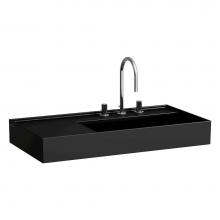Laufen H810339716111U - Washbasin, shelf left, with concealed outlet, w/o overflow - Always Open Drain, wall mounted