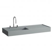 Laufen H813332758111U - Washbasin, shelf right, with concealed outlet, w/o overflow, wall mounted