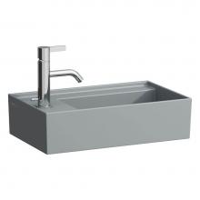 Laufen H815335758112U - Small washbasin, tap bank left, with concealed outlet, w/o overflow, wall mounted