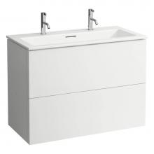 Laufen H8603376421071 - Combipack 39 3/8'', washbasin ''slim'' with vanity unit with 2 drawe