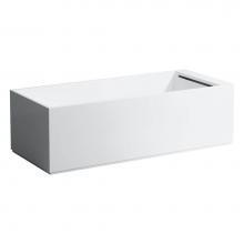 Laufen H222332000000U - Freestanding bathtub, made of Sentec solid surface, with tap bank on right-hand side, with slot ov
