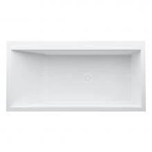 Laufen H223332000000U - Freestanding bathtub, made of Sentec solid surface, with tap bank on left-hand side, with slotted