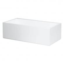 Laufen H224332000000U - Freestanding bathtub, made of Sentec solid surface, with slot overflow/front overflow and tap bank