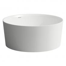 Laufen H231282000000U - Freestanding bathtub, made of Sentec solid surface, with integrated overflow/front overflow and fe