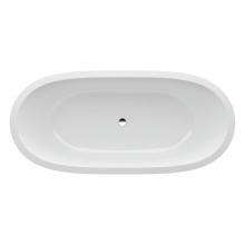 Laufen H245971000000U - Bathtub, built-in bath, with centered outlet, with frame, made of Sentec solid surface, Matte Sati