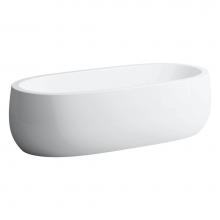 Laufen H245972000000U - Freestanding bathtub, made of Sentec solid surface, with centered outlet, with lifting system, Mat
