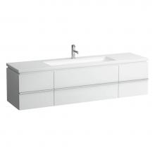 Laufen H4013620754631 - Vanity unit, 2 drawers and 2 doors, with 2 glass shelves, incl. drawer organizer, matching washbas